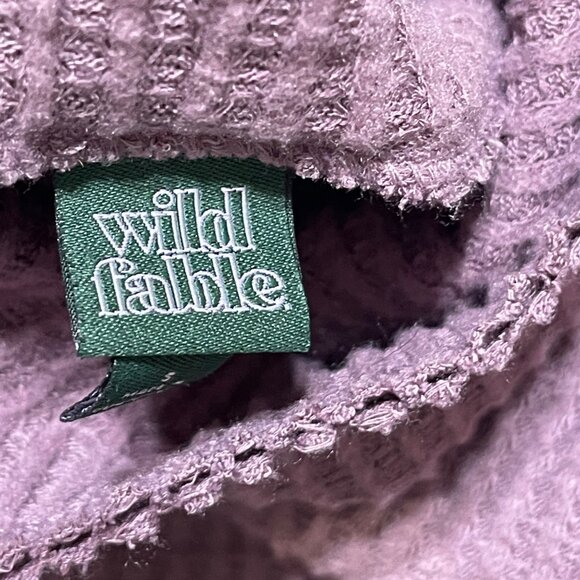 Wild Fable Waffle Knit Thermal Top Plum Size S Small Turtleneck Cropped - Picture 5 of 6